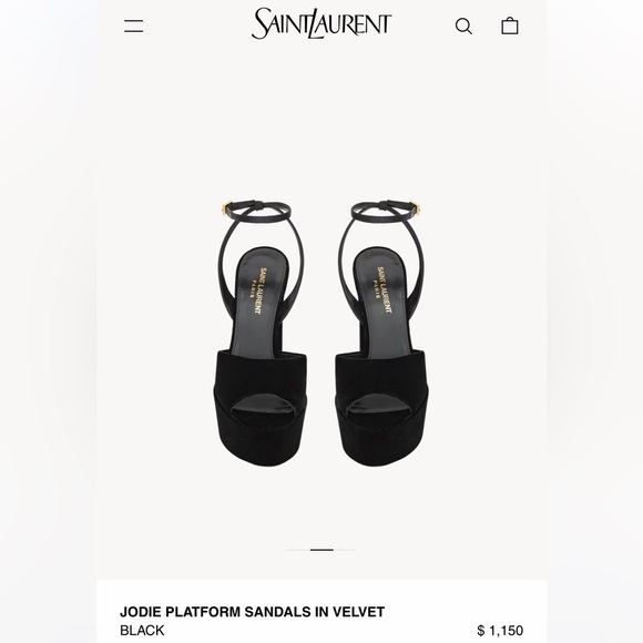 SAINT LAURENT JODIE PLATFORM SANDALS IN VELVET
BLACK - Picture 1 of 5